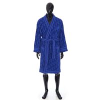 Dior Men Unisize Oblique Bathrobe In Terry Cotton Jacquard-Blue (1)