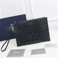 Dior Unisex A5 Pouch Black CD Diamond Canvas Smooth Calfskin (7)