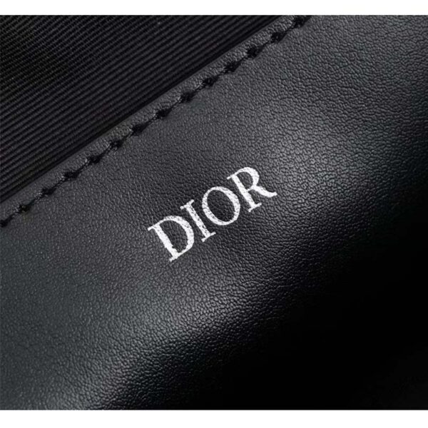Dior Unisex A5 Pouch Black CD Diamond Canvas Smooth Calfskin (4)