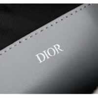 Dior Unisex A5 Pouch Gray CD Diamond Canvas Smooth Calfskin (3)