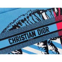 Dior Unisex CD Large Book Tote Blue Pink D-Jungle Pop Embroidery (7)