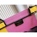 Dior Unisex CD Large Book Tote Yellow Pink D-Jungle Pop Embroidery - Imagen 10