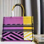 Dior Unisex CD Large Book Tote Yellow Pink D-Jungle Pop Embroidery - Imagen 3