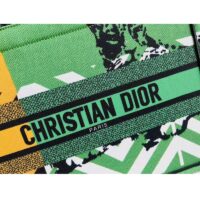 Dior Unisex CD Medium Book Tote Green Orange D-Jungle Pop Embroidery (4)
