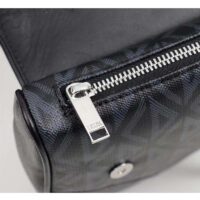 Dior Unisex CD Mini Saddle Bag Black CD Diamond Canvas Smooth Calfskin (6)