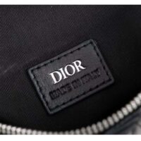 Dior Unisex CD Mini Saddle Bag Black CD Diamond Canvas Smooth Calfskin (6)
