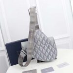 Dior Unisex CD Mini Saddle Bag Gray CD Diamond Canvas Smooth Calfskin - Imagen 3