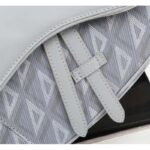Dior Unisex CD Mini Saddle Bag Gray CD Diamond Canvas Smooth Calfskin - Imagen 7