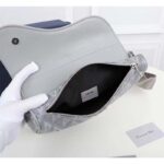 Dior Unisex CD Mini Saddle Bag Gray CD Diamond Canvas Smooth Calfskin - Imagen 6