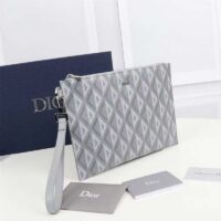Dior Unisex CD Pouch Gray CD Diamond Canvas DIOR Signature (7)