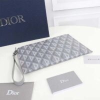 Dior Unisex CD Pouch Gray CD Diamond Canvas DIOR Signature (7)