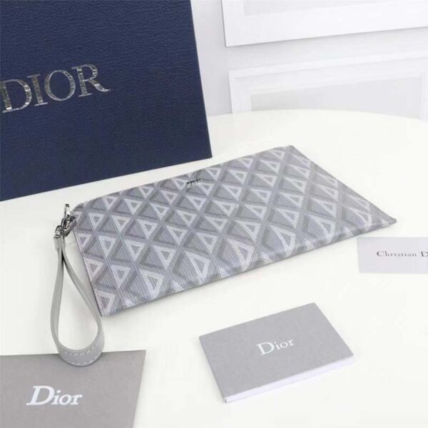 Dior Unisex CD Pouch Gray CD Diamond Canvas DIOR Signature (8)