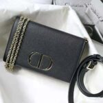 Dior Women 30 Montaigne 2-in-1 Pouch Stone Grained Calfskin-Black - immagine 2