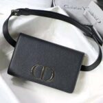 Dior Women 30 Montaigne 2-in-1 Pouch Stone Grained Calfskin-Black - immagine 3