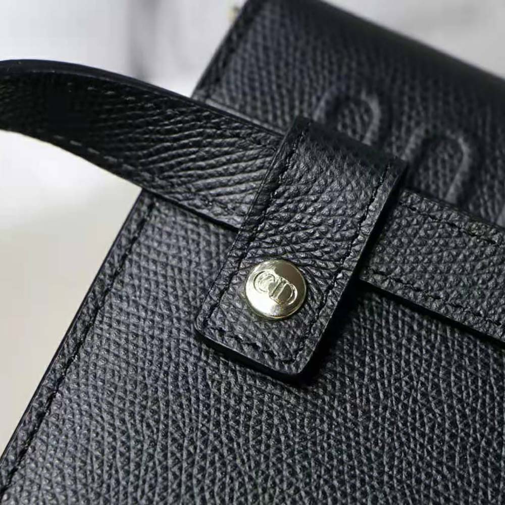Dior Women 30 Montaigne 2-in-1 Pouch Stone Grained Calfskin-Black