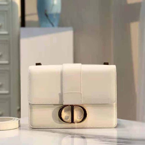 Dior Women 30 Montaigne Bag Des Vents Box Calfskin-white (2)