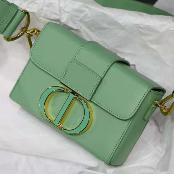 Dior Women 30 Montaigne Box Bag Mint Green Box Calfskin (3)