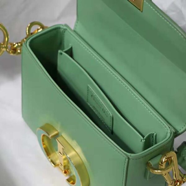 Dior Women 30 Montaigne Box Bag Mint Green Box Calfskin (7)