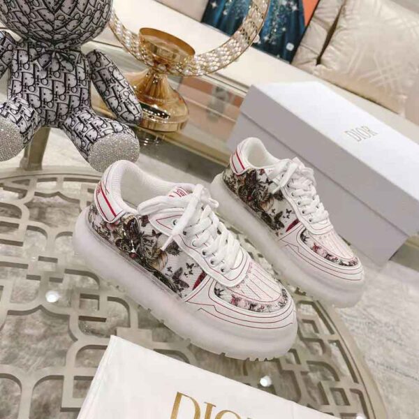 Dior Women Addict Sneaker White Calfskin and Technical Fabric (7)
