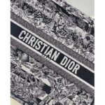 Dior Women CD Large Book Tote Navy Blue Toile De Jouy Stripes Embroidery - Image 8