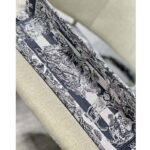 Dior Women CD Large Book Tote Navy Blue Toile De Jouy Stripes Embroidery - Image 6
