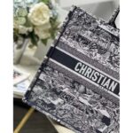 Dior Women CD Large Book Tote Navy Blue Toile De Jouy Stripes Embroidery - Image 9