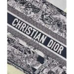 Dior Women CD Medium Book Tote Navy Blue Toile De Jouy Stripes Embroidery - Image 9