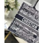 Dior Women CD Medium Book Tote Navy Blue Toile De Jouy Stripes Embroidery - Image 11