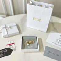 Dior Women CD Navy Barrette Gold-Finish Metal and White Crystals (1)