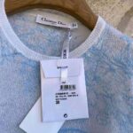 Dior Women Chez Moi Embroidered Sweater Cornflower Blue Technical Cashmere Knit - immagine 9