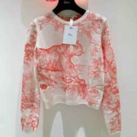 Dior Women Chez Moi Embroidered Sweater Peony Pink Technical Cashmere Knit (1)