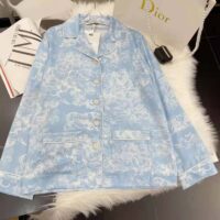 Dior Women Chez Moi Shirt Cornflower Blue Toile de Jouy Reverse Silk Twill (1)