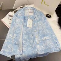 Dior Women Chez Moi Shirt Cornflower Blue Toile de Jouy Reverse Silk Twill (1)