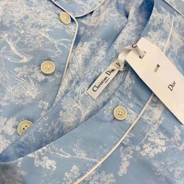 Dior Women Chez Moi Shirt Cornflower Blue Toile de Jouy Reverse Silk Twill (6)