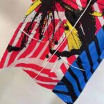 Dior Women Chez Moi Short-Sleeved Shirt Bright Pink and Fluorescent Blue D-Jungle Pop Silk Twill - Image 8