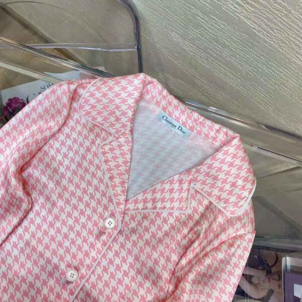 Dior Women Chez Moi Short-Sleeved Shirt Peony Pink Silk Twill (7)