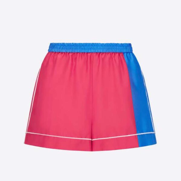 Dior Women Chez Moi Shorts Bright Pink and Fluorescent Blue Silk Twill (1)