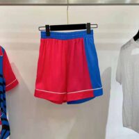 Dior Women Chez Moi Shorts Bright Pink and Fluorescent Blue Silk Twill (1)
