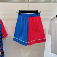 Dior Women Chez Moi Shorts Bright Pink and Fluorescent Blue Silk Twill (1)