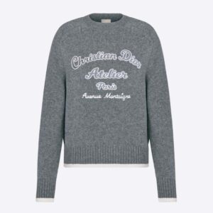 Dior Men Christian Dior Atelier Sweater Gray Wool Jersey