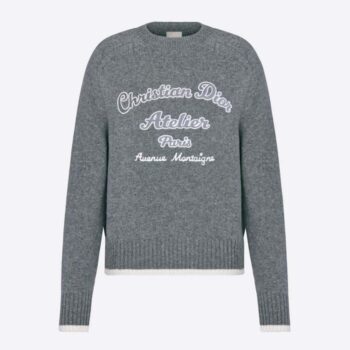 Dior Men Christian Dior Atelier Sweater Gray Wool Jersey