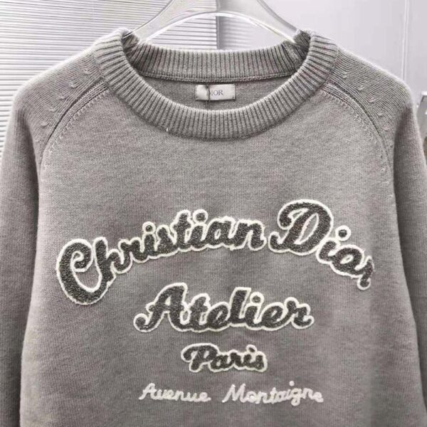 Dior Women Christian Dior Atelier Sweater Gray Wool Jersey (4)