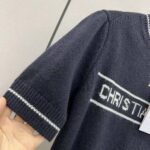 Dior Women Christian Dior Short-Sleeved Sweater Navy Blue Cashmere and Wool Knit – Bild 6