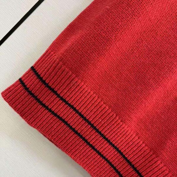 Dior Women Christian Dior Short-Sleeved Sweater Red Cashmere and Wool Knit (7)