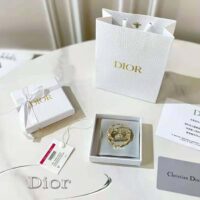 Dior Women Clair D Lune Brooch Gold-Finish Metal and White Crystals (1)