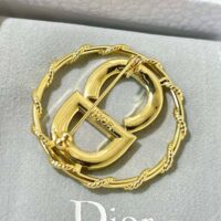 Dior Women Clair D Lune Brooch Gold-Finish Metal and White Crystals (1)