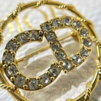 Dior Women Clair D Lune Brooch Gold-Finish Metal and White Crystals (1)