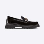 Dior Dam Code Loafer Svart Borstad Kalvskinn