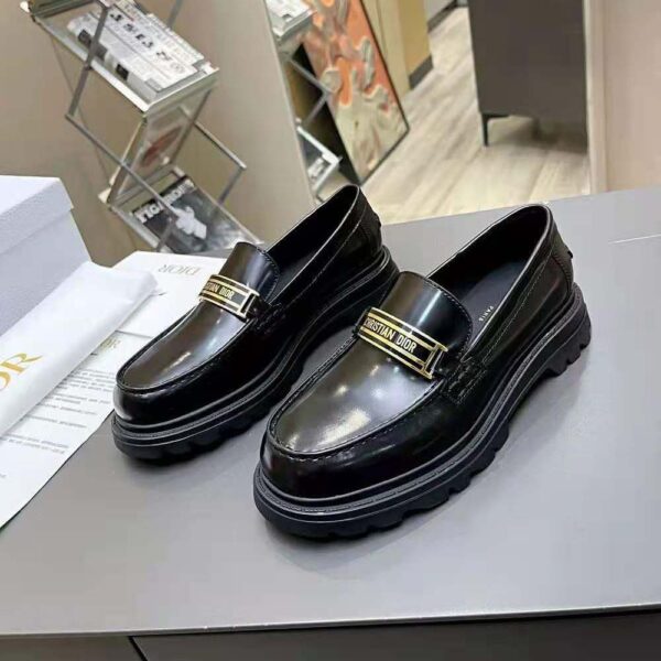 Dior Women Code Loafer Black Brushed Calfskin (2)