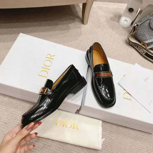 Dior Women Code Loafer Black Brushed Calfskin (3)